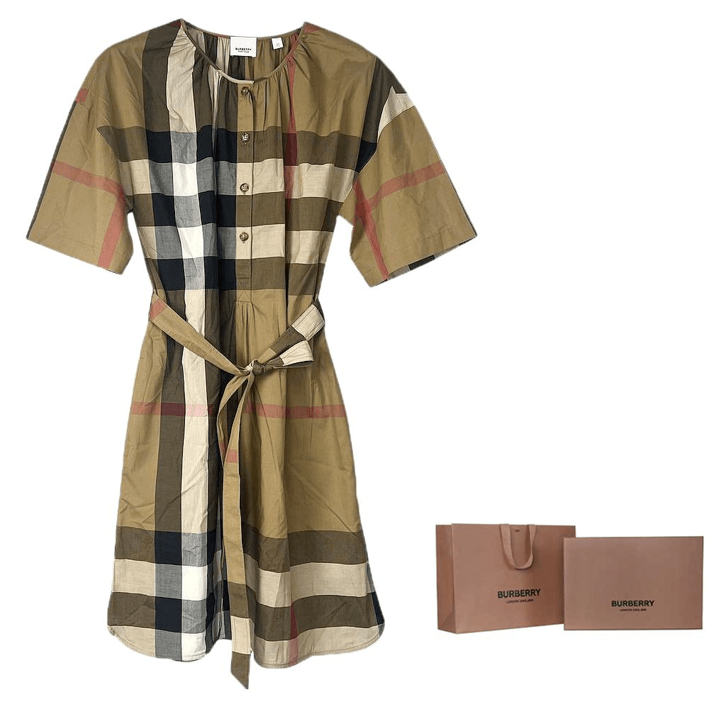 Платье Платье с короткими рукавами Burberry SS25 Женское Коричневое - изображение 2