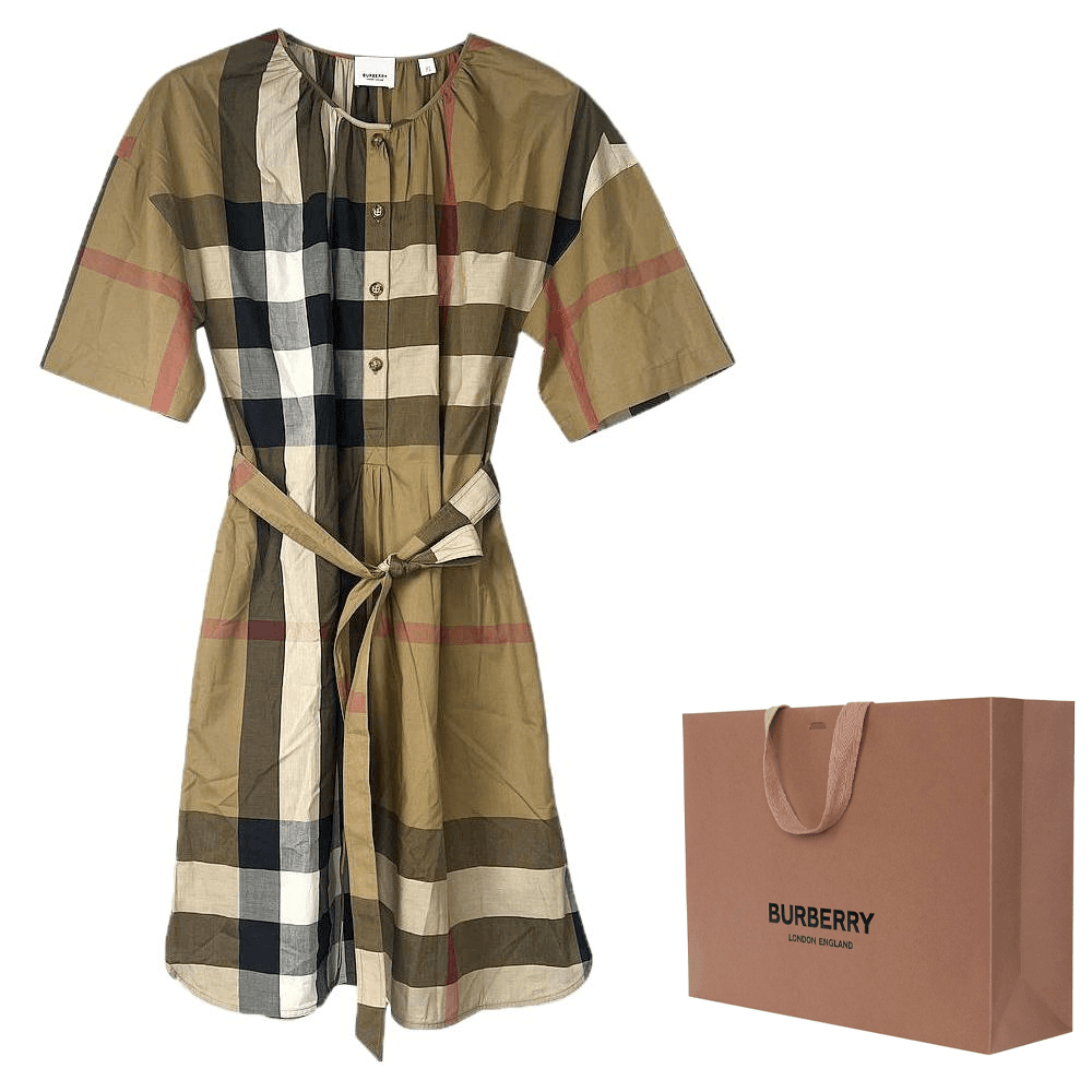 Платье Платье с короткими рукавами Burberry SS25 Женское Коричневое - изображение 3