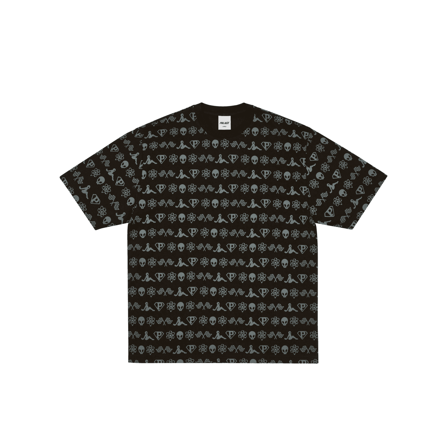 Футболка PALACE SS25 DROP5 PALACTIC T-SHIRT Полный принт с логотипом Универсальный круглый вырез Короткий рукав Унисекс - изображение 1