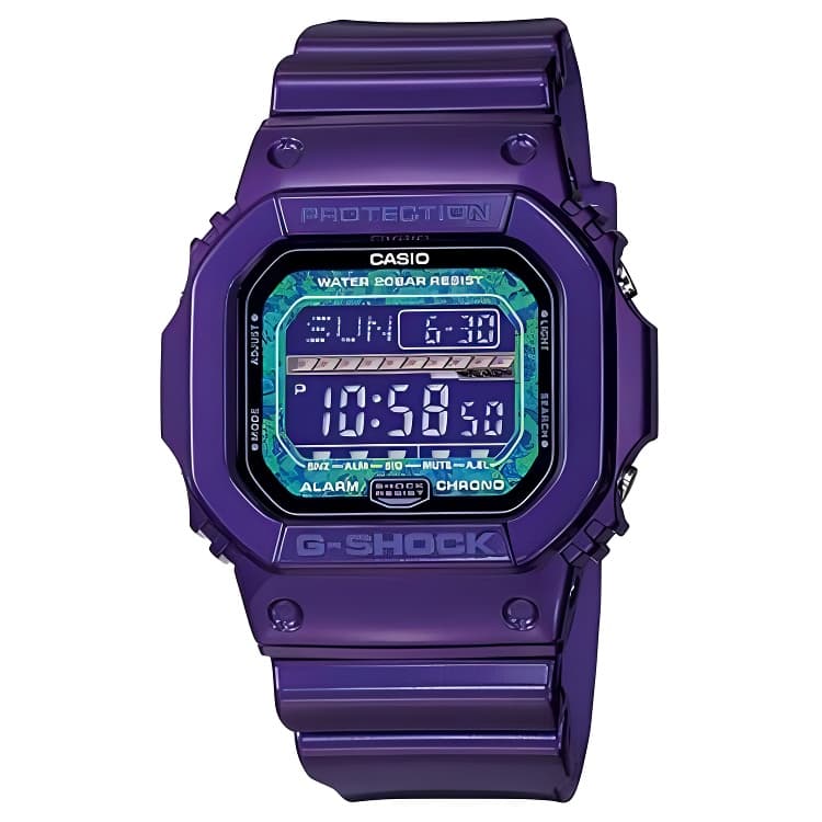 Часы Casio G Shock Кварцевый механизм Смола Шнуровка Часы Мужские Фиолетовый Циферблат - изображение 1