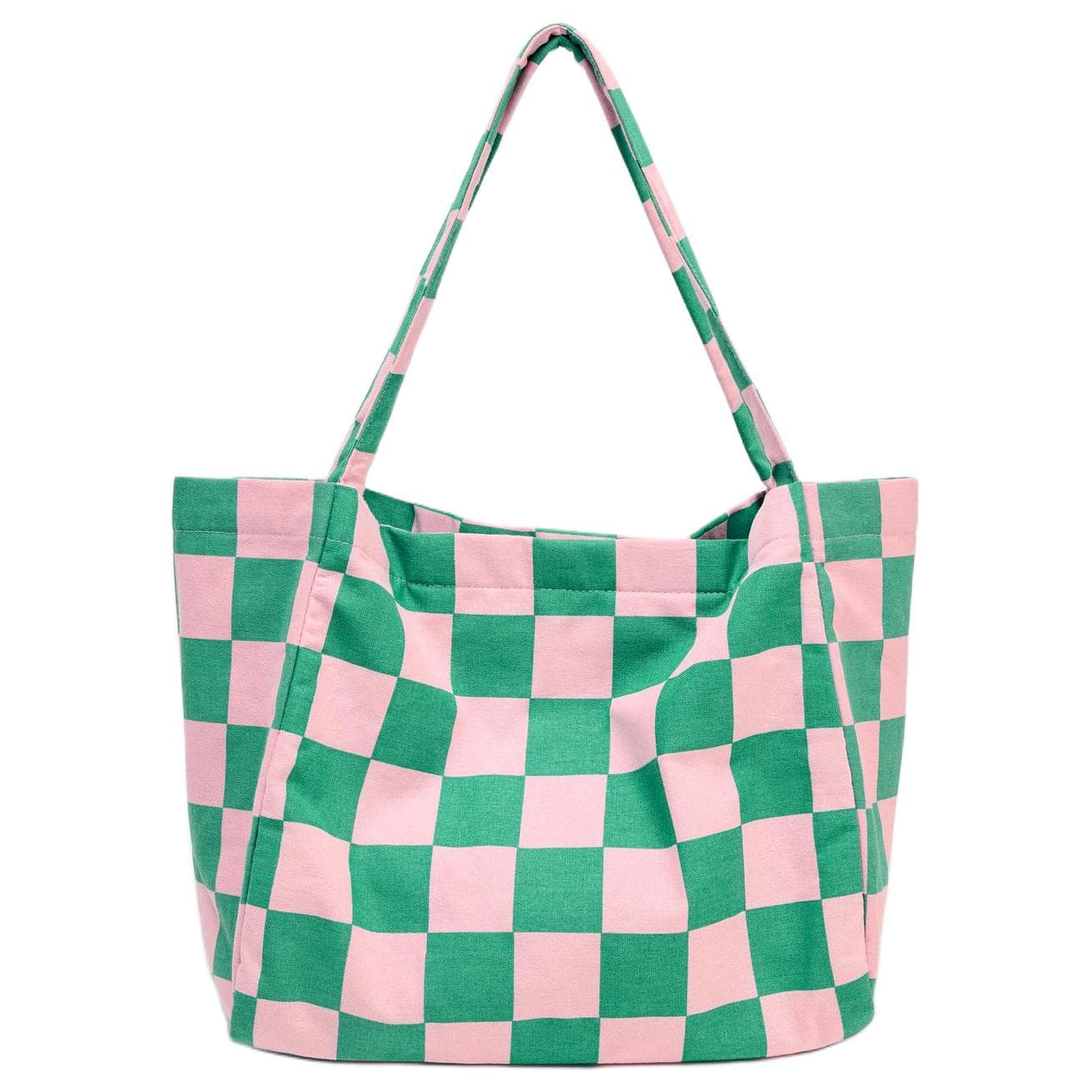 Мини-сумка ZARA Plaid Seahorse Tote Bag Pink Green - изображение 3