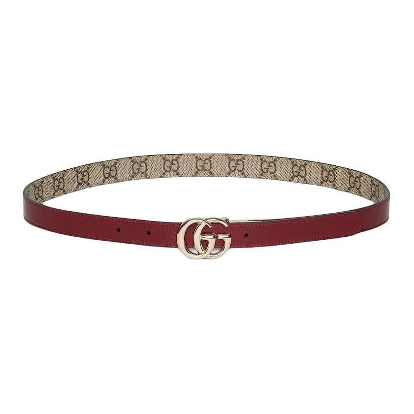Ремень GUCCI GG Marmont ПУ (полиуретан) Искусственная кожа Аксессуары для телефонов Кожаные ремни Женские Бежевый красный 2 см - изображение 3