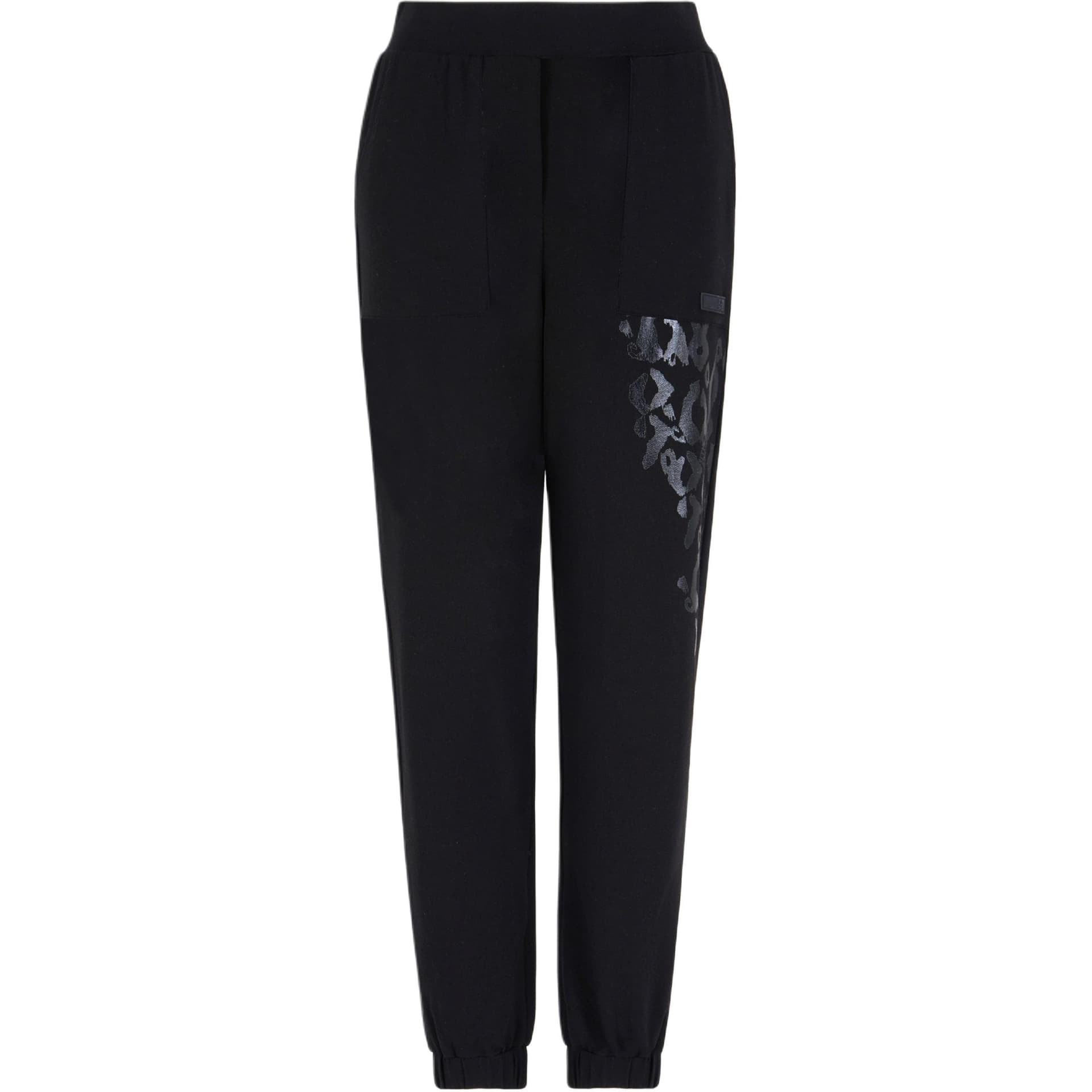 Штаны EMPORIO ARMANI EA7 Вязаные спортивные брюки женские черные - изображение 1