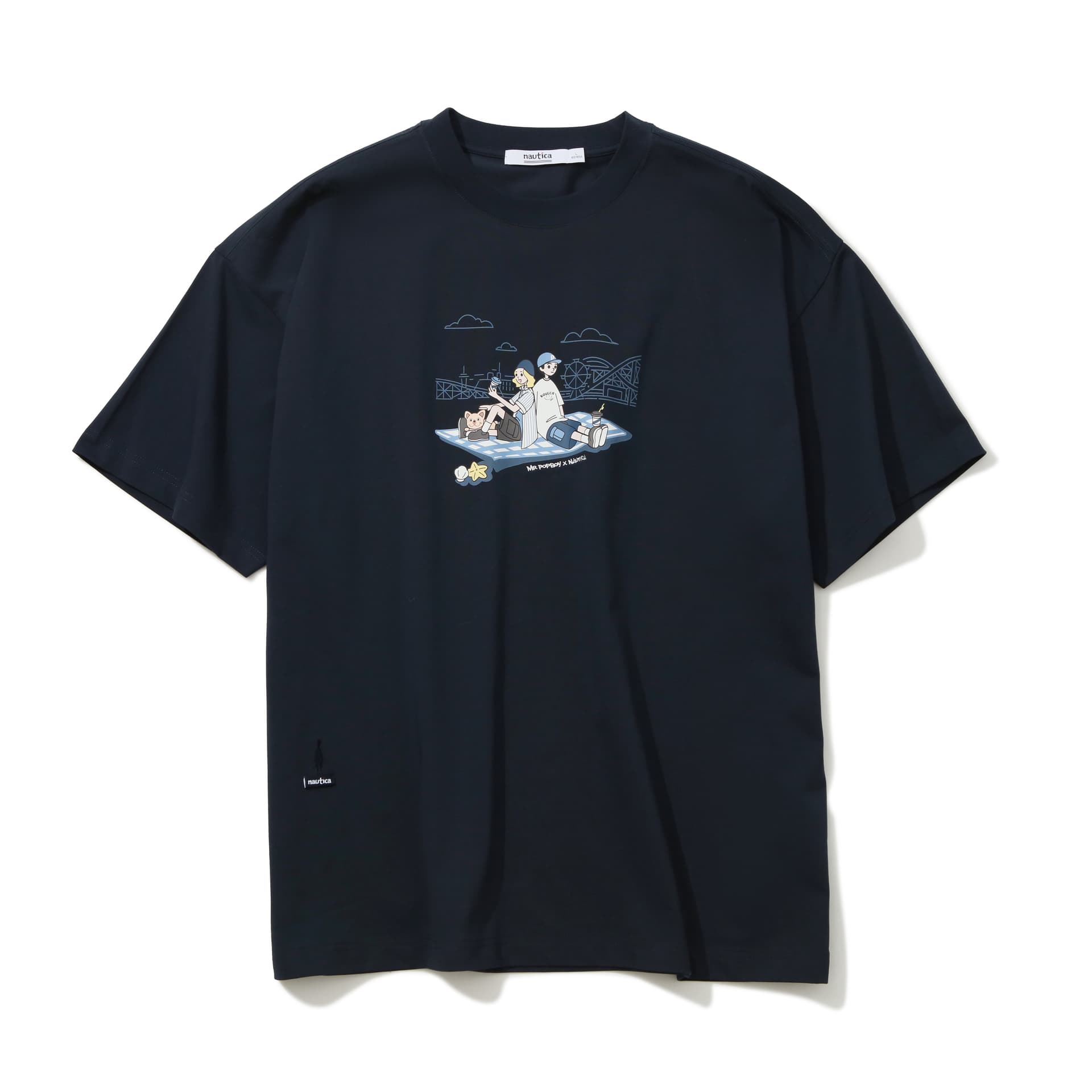 Футболка Nautica White Sail x POPBOY Кемпинг принт Круглый вырез Мужская футболка - изображение 7