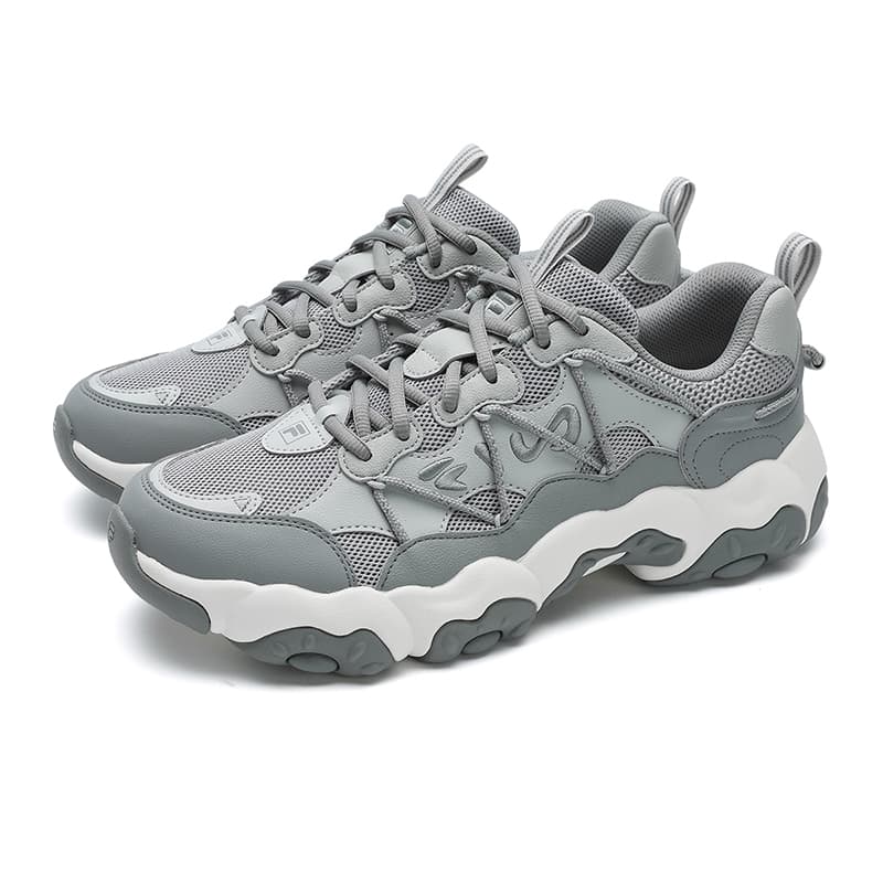 Кроссовки FILA FLUID 6 Устойчивые к истиранию противоскользящие низкие беговые кроссовки для мужчин серого цвета - изображение 3