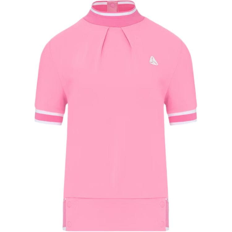 Футболка LI-NING 1990 Golf Series Универсальный черный Воротник-стойка Короткий рукав Футболка Женский Розовый - изображение 1