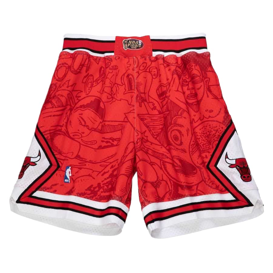 Шорты Mitchell Ness Hebru Повседневные шорты Фанатская версия Мужской Красный - изображение 1