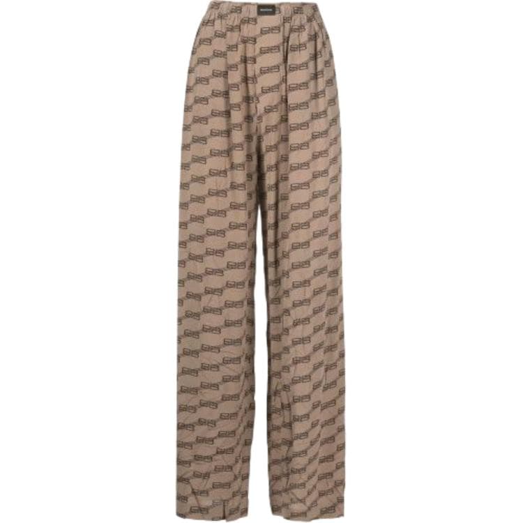 Штаны Balenciaga SS25 Повседневные брюки Свободный покрой Мужской Коричневый - изображение 1
