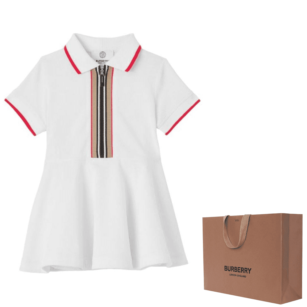 Платье Платье с короткими рукавами для женщин белое Burberry - изображение 4