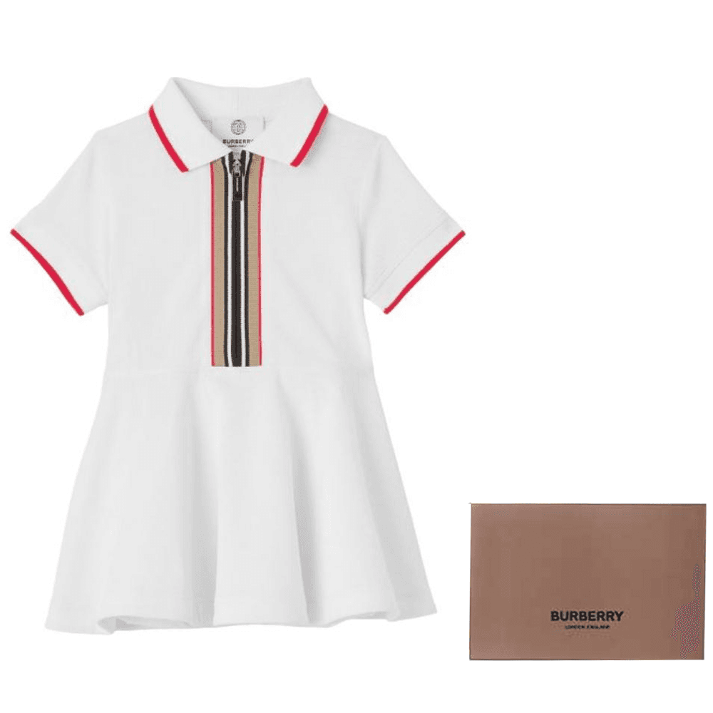 Платье Платье с короткими рукавами для женщин белое Burberry - изображение 5
