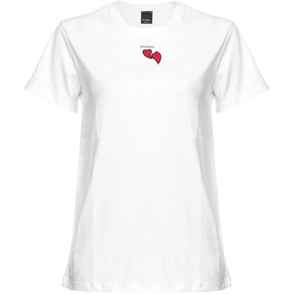 Футболка PINKO FW23 T-Shirt Ricamo Cuori T - изображение 1