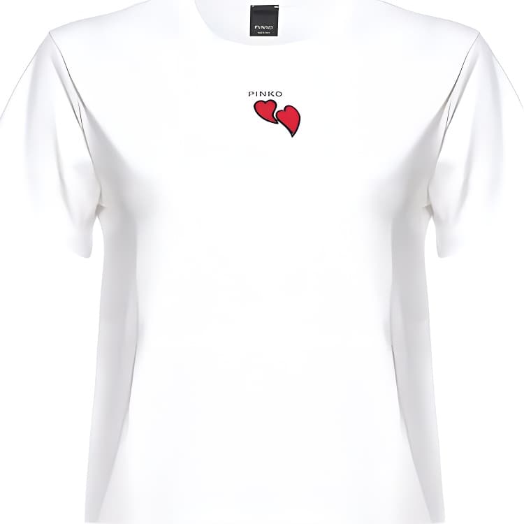 Футболка PINKO FW23 T-Shirt Ricamo Cuori T - изображение 5