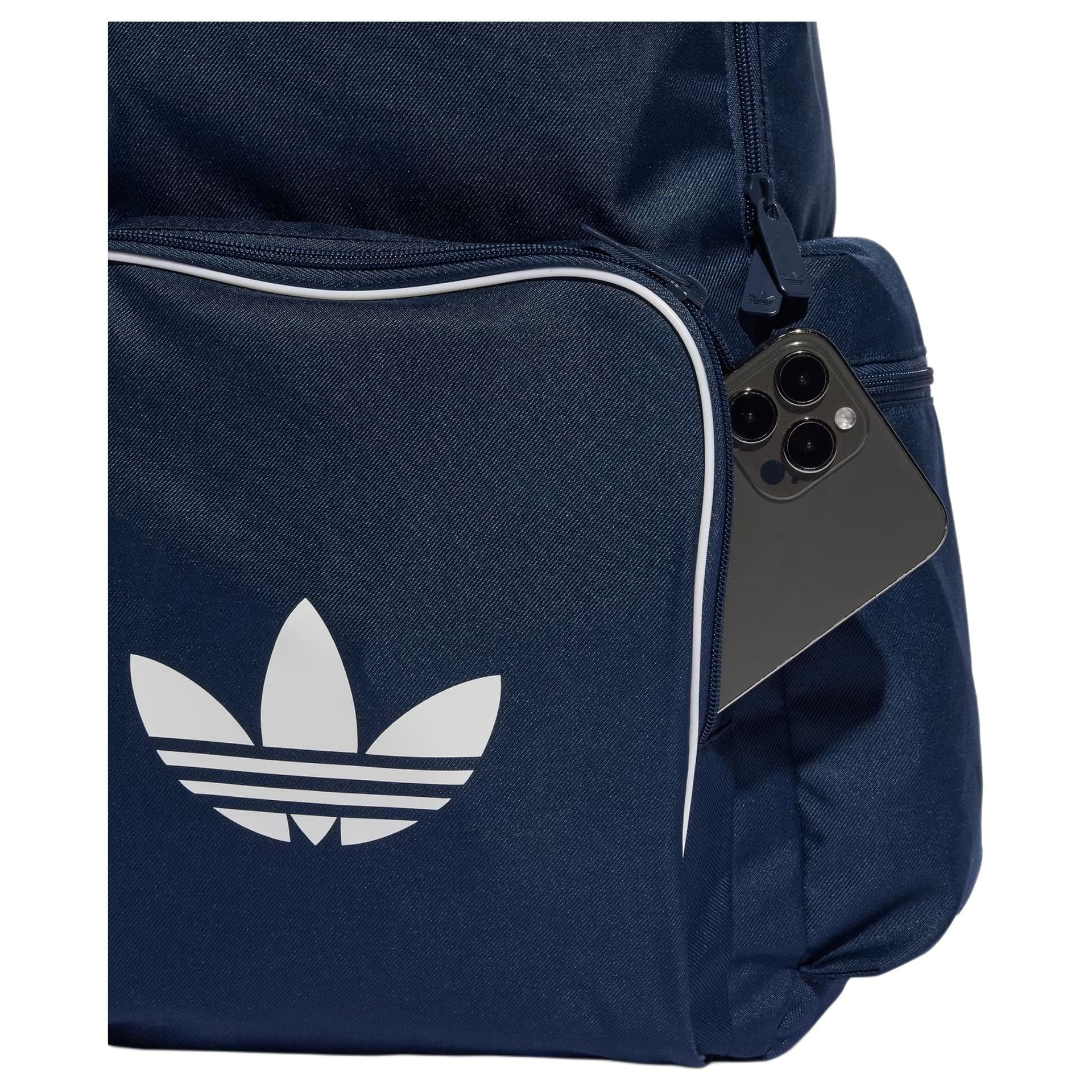 Рюкзак Adidas Originals Adicolor Трилистник Переработанный полиэстер Рюкзак Унисекс Полуночный индиго и Белый - изображение 4
