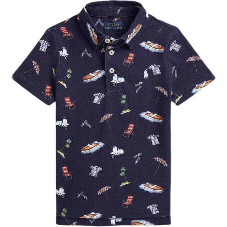 Поло Polo Ralph Lauren Зеленый Фиолетовый Мода Стиль С принтом Детский - изображение 1