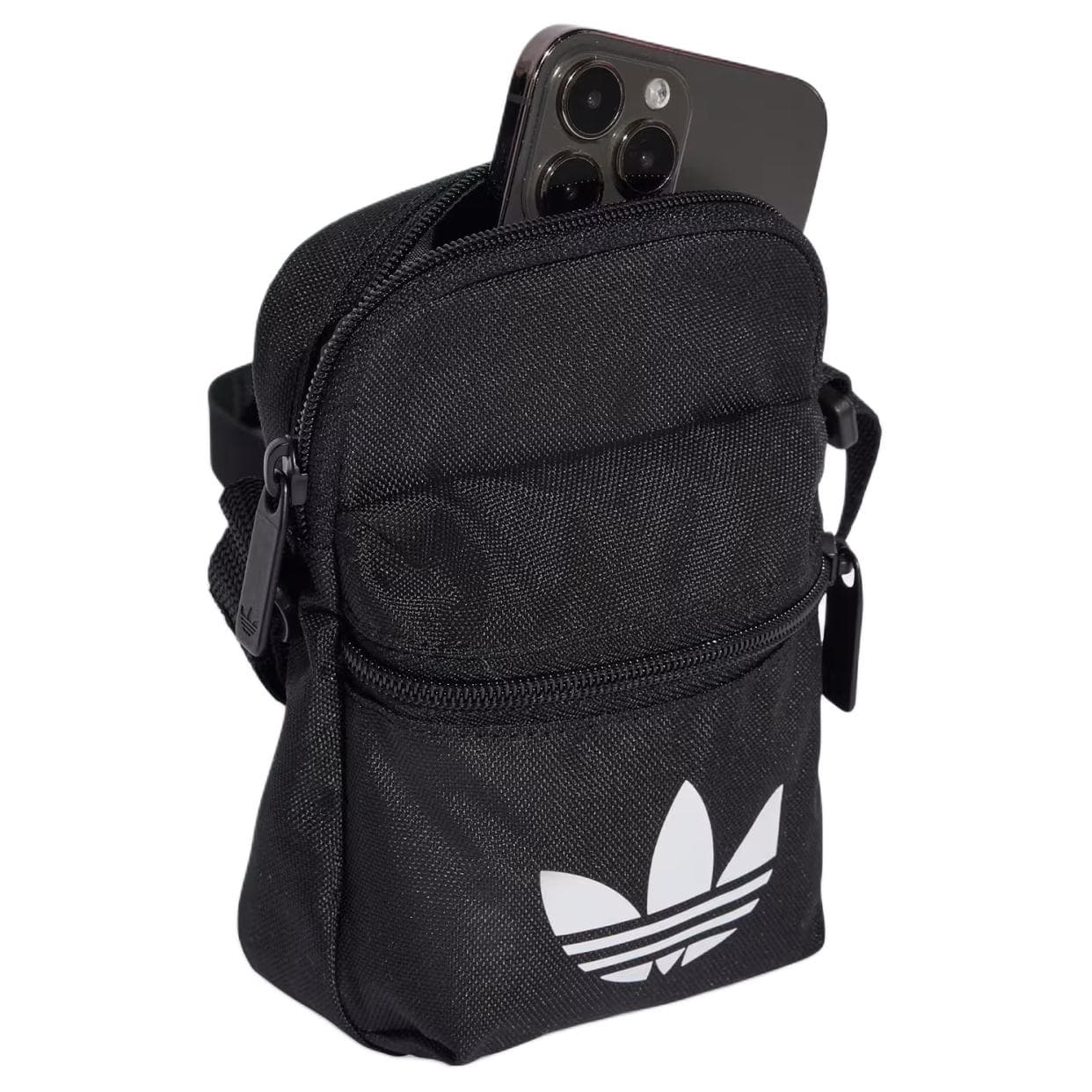 Мини-сумка Adidas Originals Adicolor Полиэфирное волокно Сумки через плечо Обычный (стандартный) Унисекс Черно-белый - изображение 3