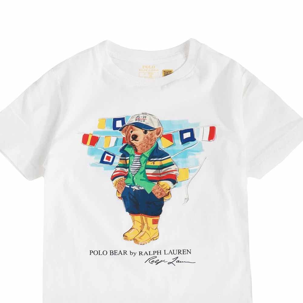 Футболка Polo Ralph Lauren T-рубашка стандартная белая детская - изображение 3
