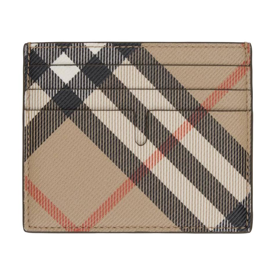 Картхолдер Burberry Высокий Футляр Для Карт В Клетку Шесть Отделений Для Карт Отделение По Центру Вручную Прокрашенные Края - изображение 1