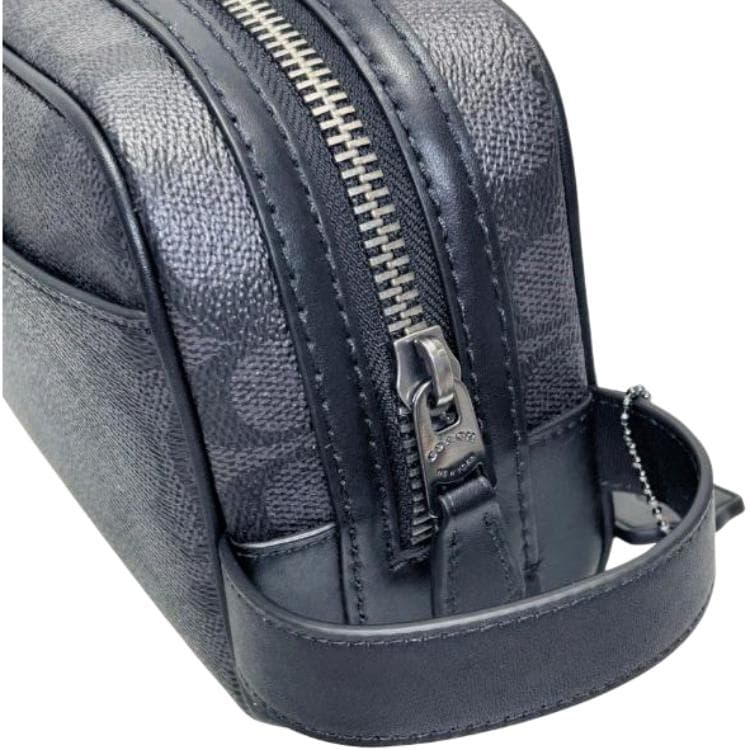 COACH Travel Kit Покрытый холст с телячьей кожей Дорожные органайзеры Trumpets Мужской Черный - изображение 5