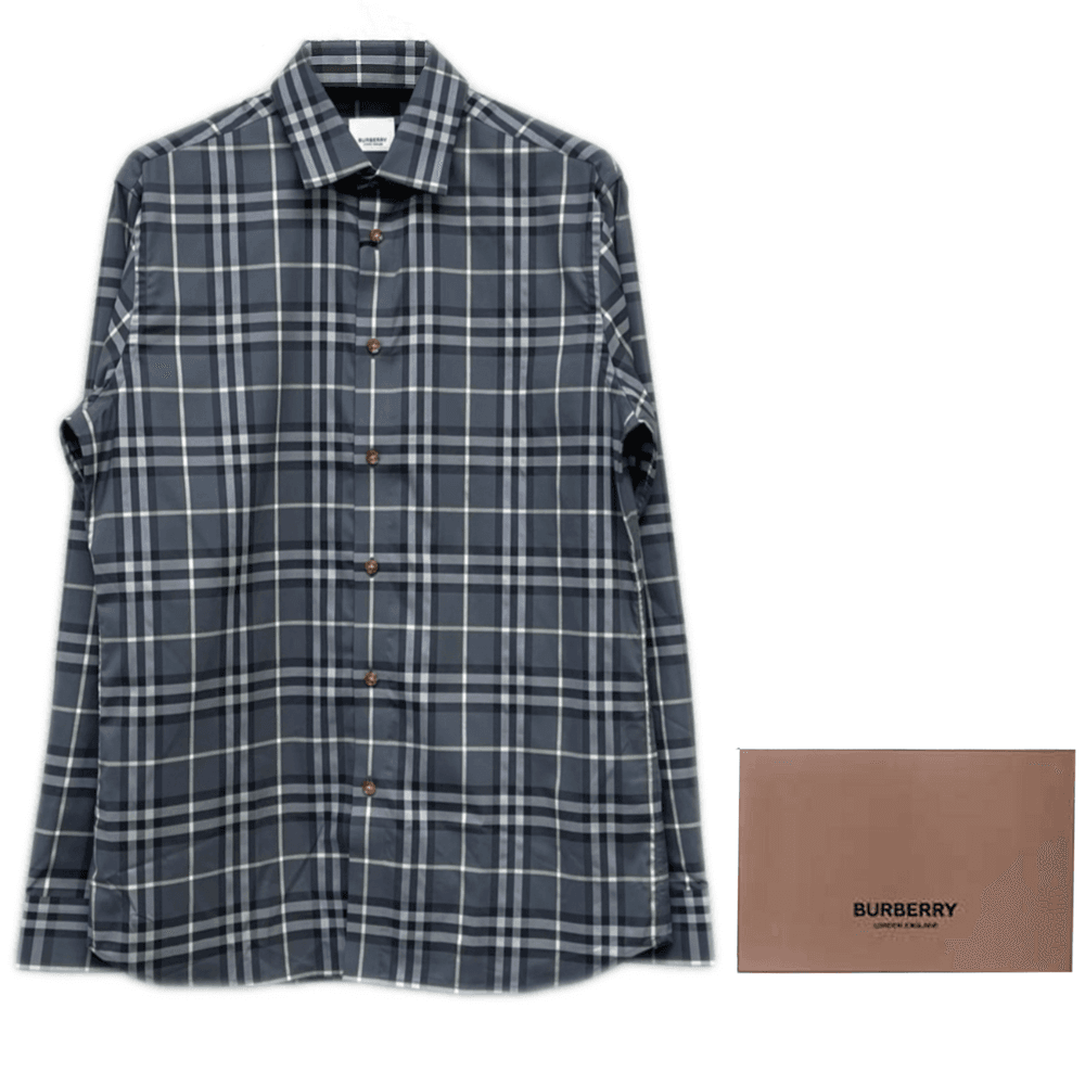 Рубашка Burberry Серые Мужские Рубашки - изображение 4