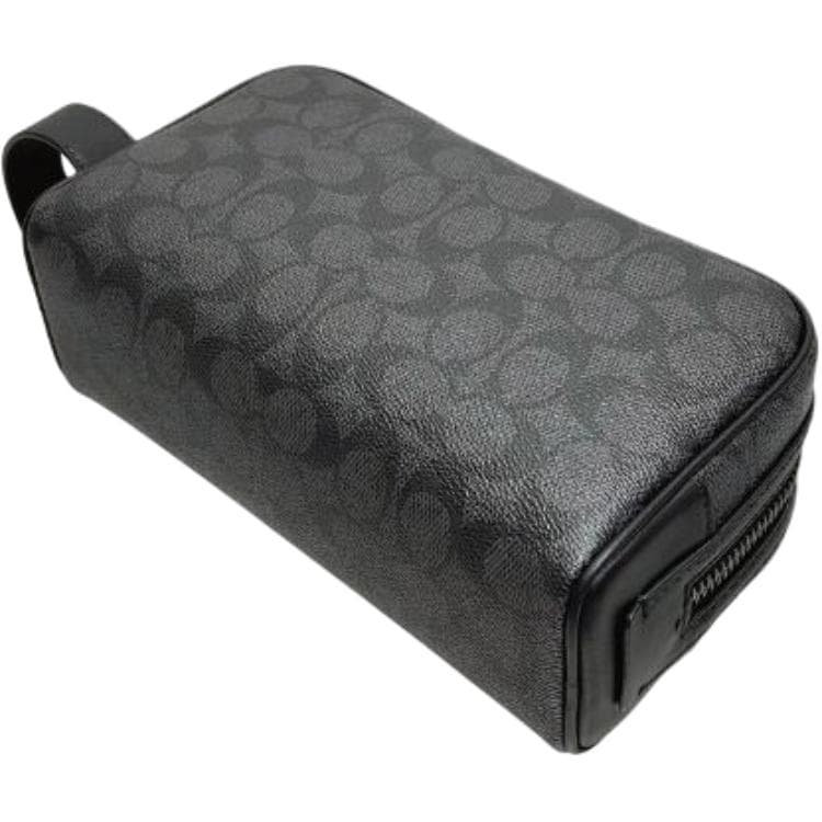 COACH Travel Kit Покрытый холст с телячьей кожей Дорожные органайзеры Trumpets Мужской Черный - изображение 4