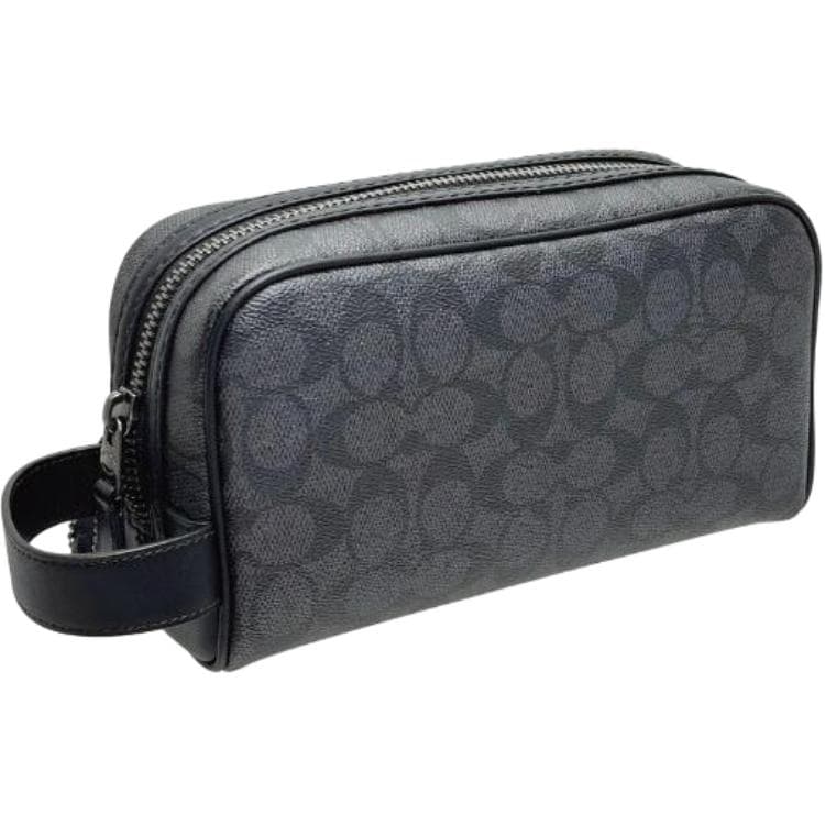 COACH Travel Kit Покрытый холст с телячьей кожей Дорожные органайзеры Trumpets Мужской Черный - изображение 3