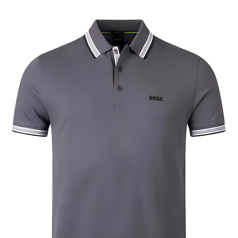 Поло Hugo Boss Поло Мужское Темно-Серое - изображение 3