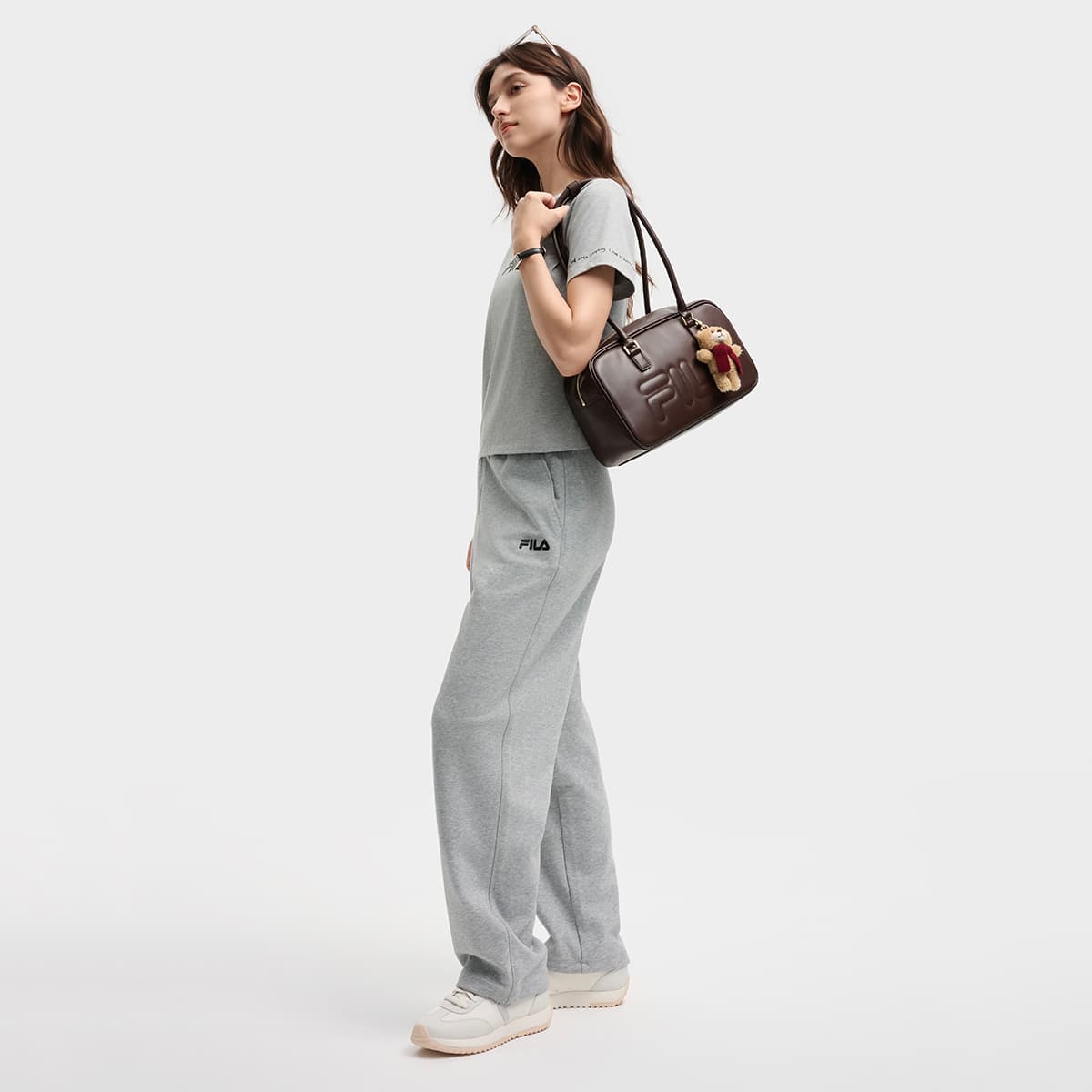 Мини-сумка fila ORIGINALE ПУ (полиуретан) Сумка на плечо Женские Шоколадно-коричневый - изображение 4