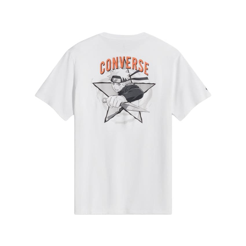 Футболка Converse x NARUTO SHIPPUDEN Совместная коллекция Футболка с круглым вырезом и коротким рукавом 100% хлопок Унисекс Белый - изображение 2
