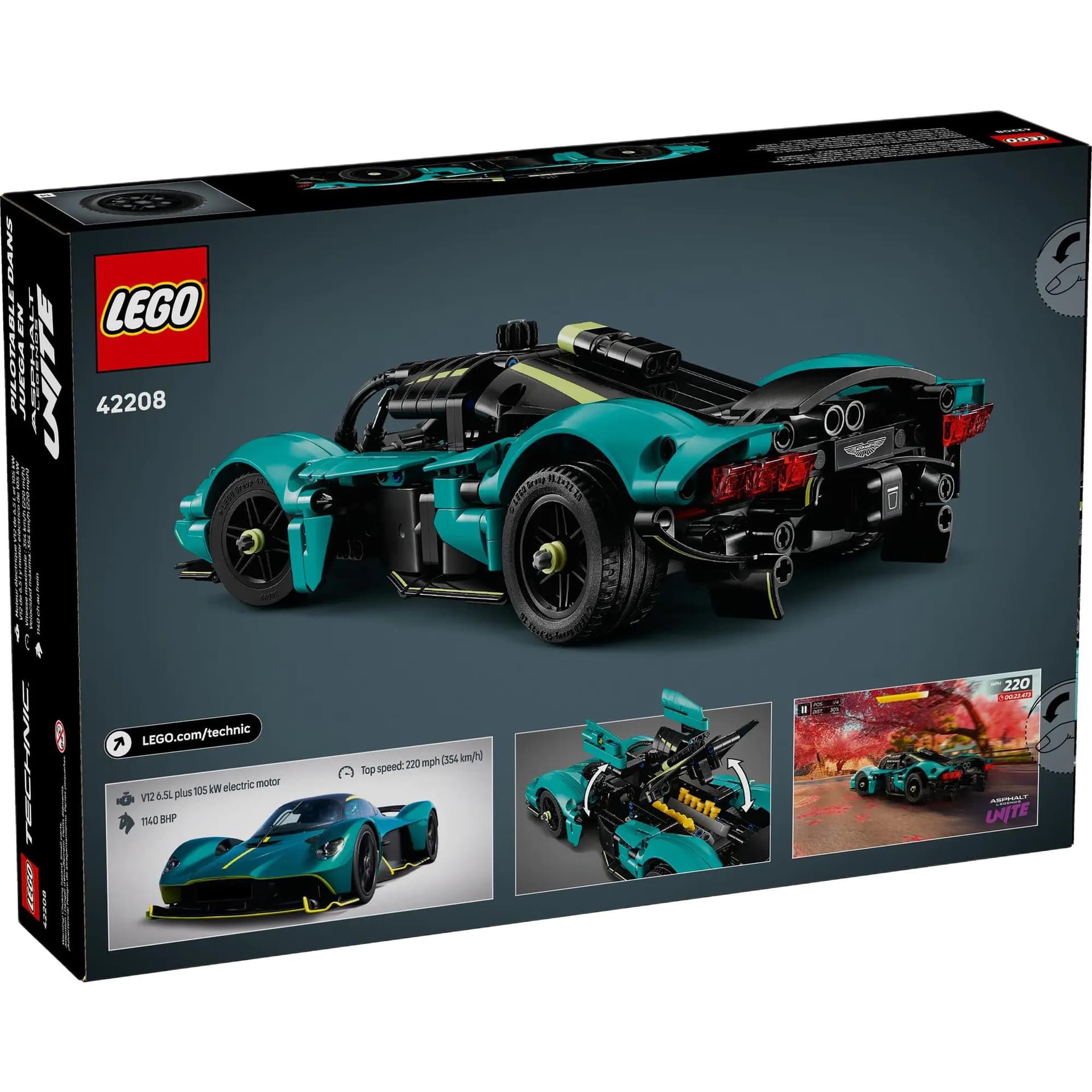 Конструктор LEGO Aston Martin Valkyrie Supercar Конструктор 707 шт. 42208 Пластик АБС - изображение 3