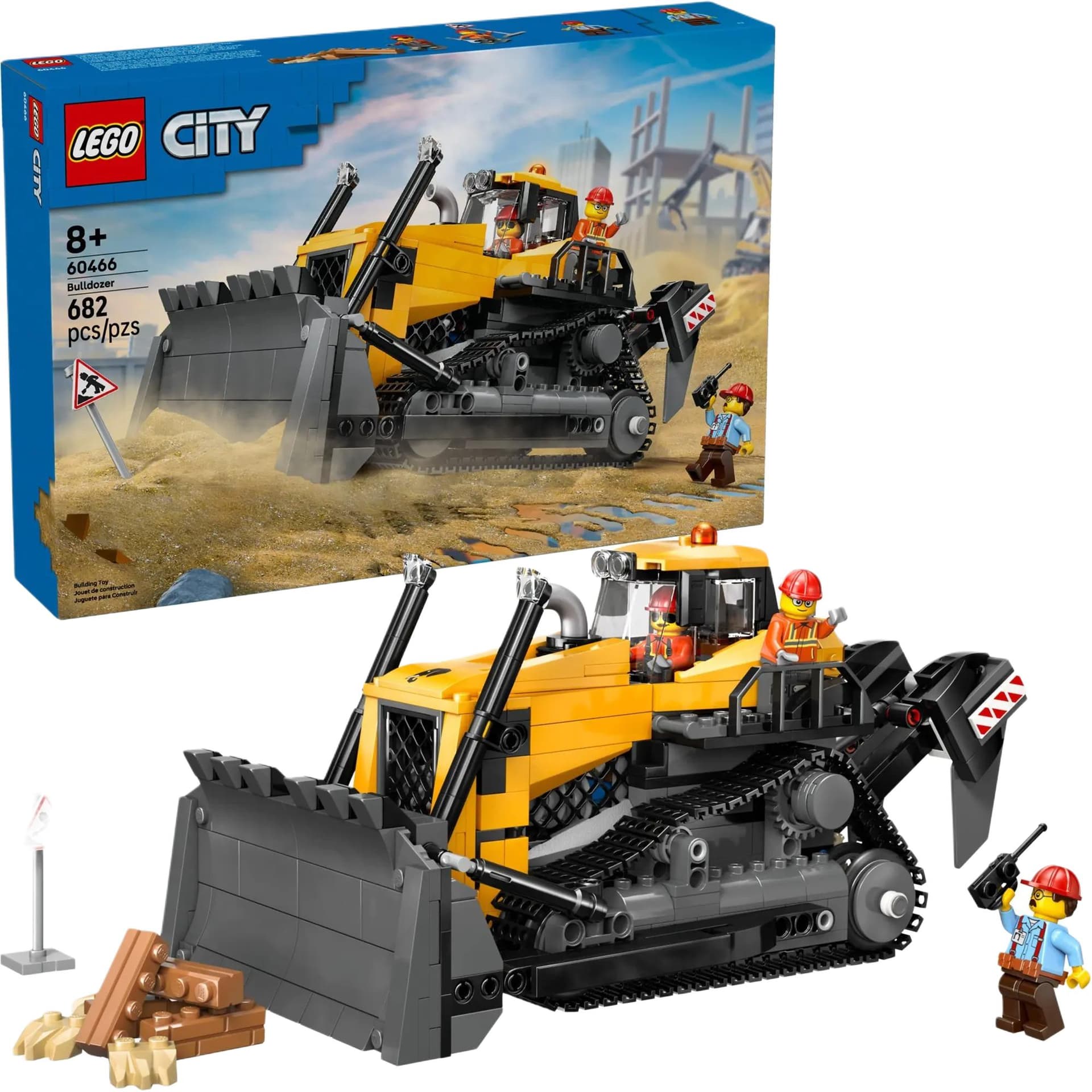 Конструктор LEGO Городской Желтый Булдозеры с Передним Лопатой Образовательные Наборы Конструкторы 682 шт. 3 60466 - изображение 2