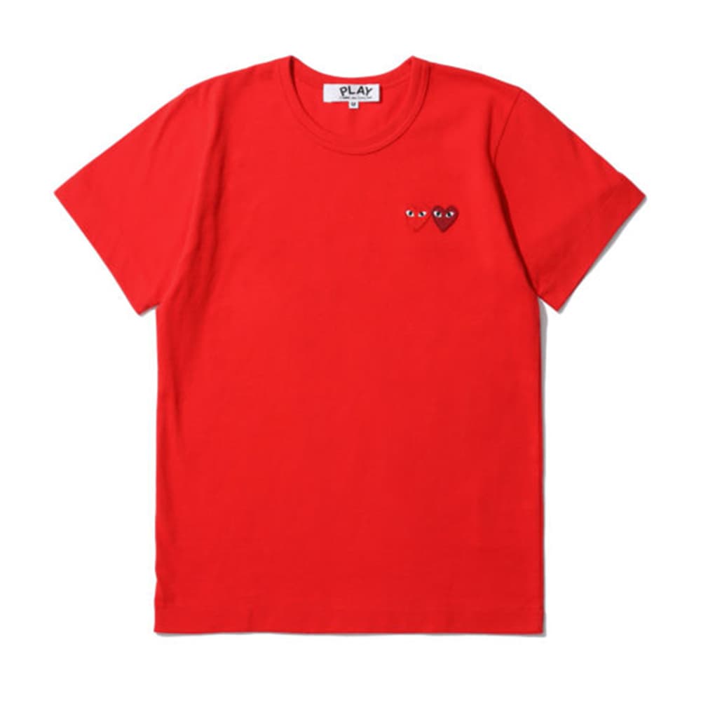 Футболка CDG Play Double Heart T-Shirt Red T - изображение 1