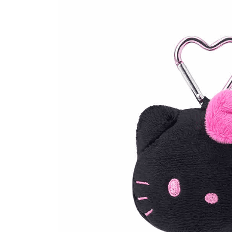 Сумка Sanrio Hello Kitty Сердечный брелок Милый 8 см Полиэстер Куклы Плюшевые брелки Унисекс Парный Черный Розовый - изображение 3