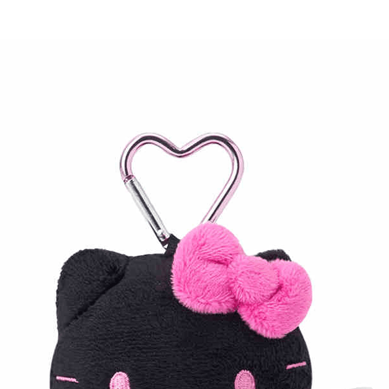 Сумка Sanrio Hello Kitty Сердечный брелок Милый 8 см Полиэстер Куклы Плюшевые брелки Унисекс Парный Черный Розовый - изображение 4