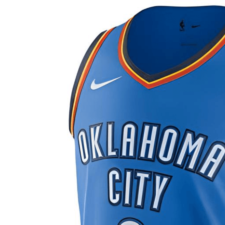 Баскетбольная майка Nike NBA Thunder Westbrook 0 Jersey Blue - изображение 3