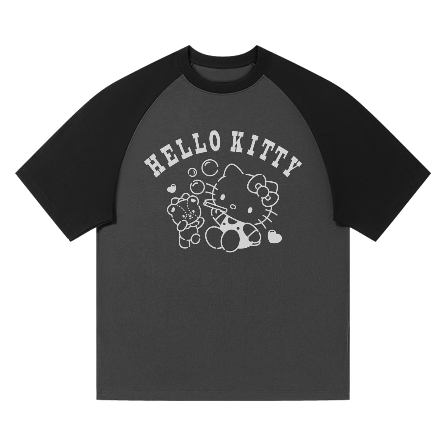 Футболка Sanrio x Hello Kitty T-рубашка унисекс черно-белая - изображение 9
