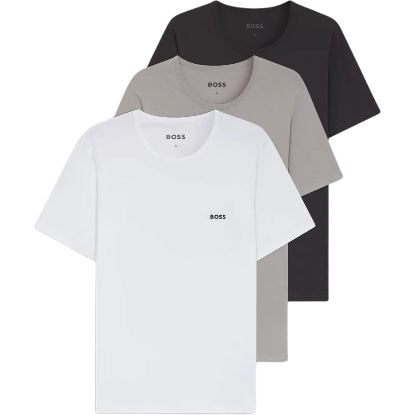 Футболка Hugo Boss 3 пачки (белый + серый + черный) мужские футболки - изображение 1