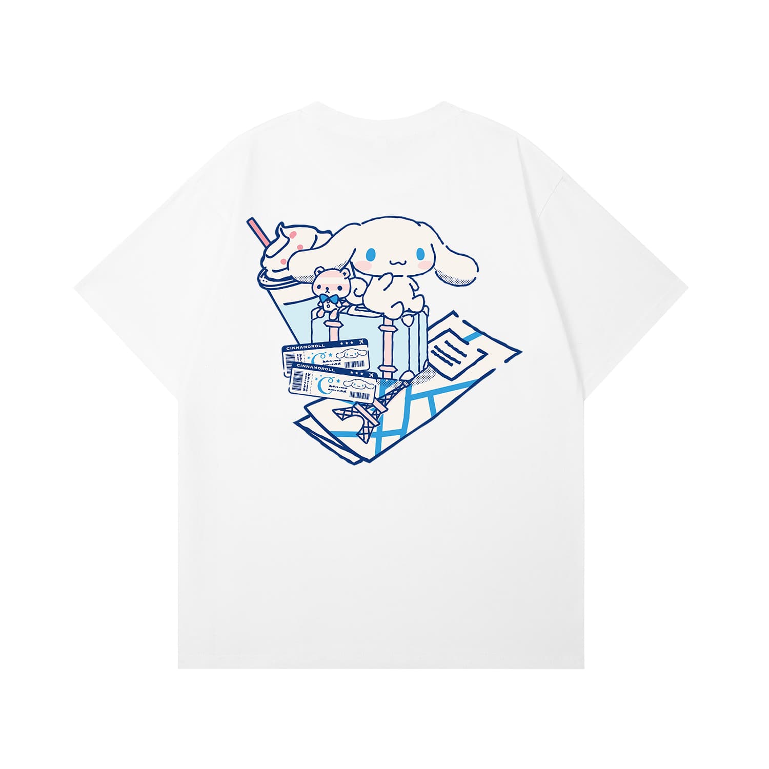 Футболка Санрио Cinnamoroll T-рубашка унисекс белая черная - изображение 2