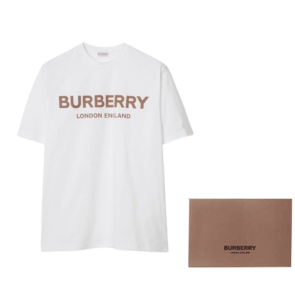 Футболка Burberry Ribbed Logo Crewneck T-Shirt White - изображение 4