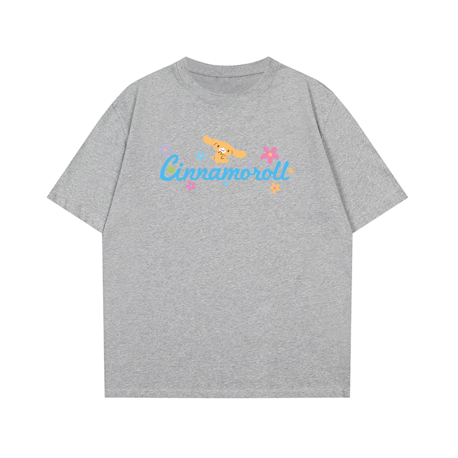 Футболка Sanrio x Cinnamoroll Футболка унисекс с цветочным принтом и надписью, свободный крой, 100% хлопок - изображение 2