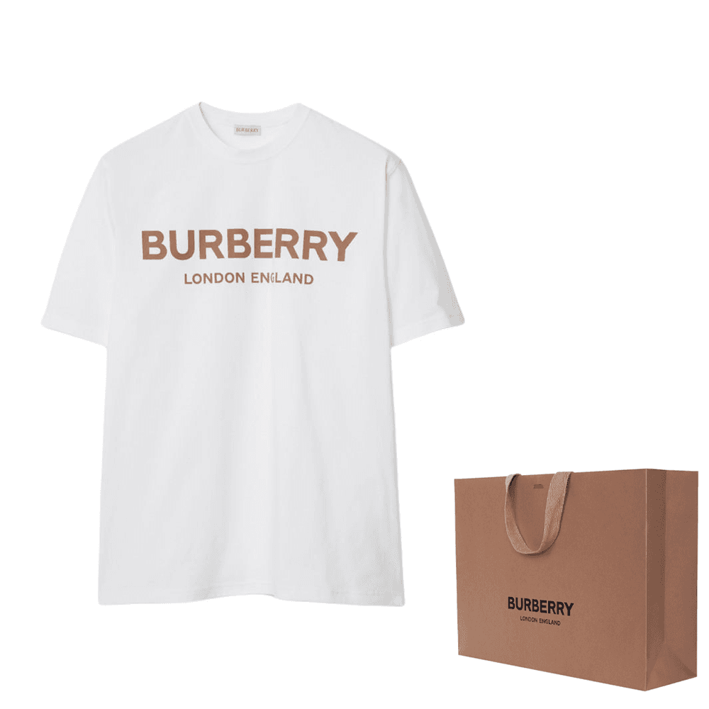 Футболка Burberry Ribbed Logo Crewneck T-Shirt White - изображение 3