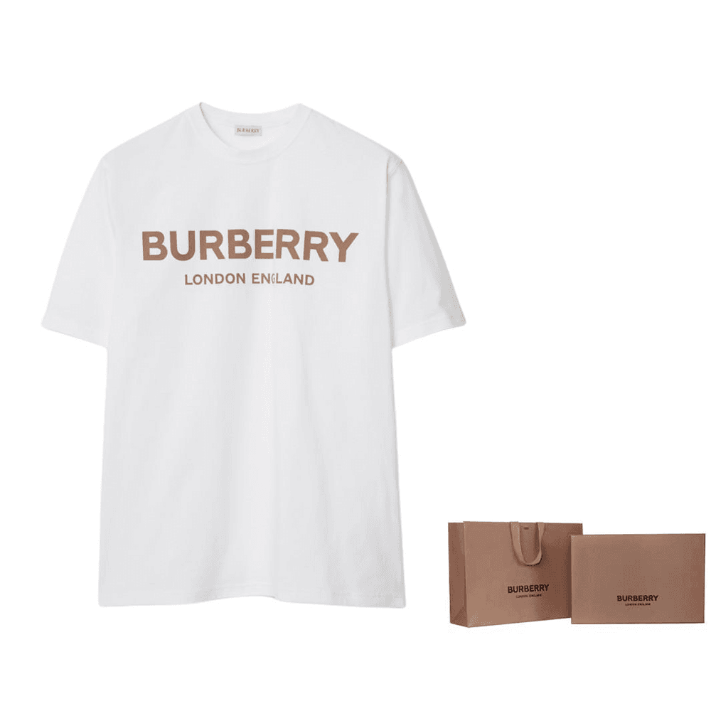 Футболка Burberry Ribbed Logo Crewneck T-Shirt White - изображение 5
