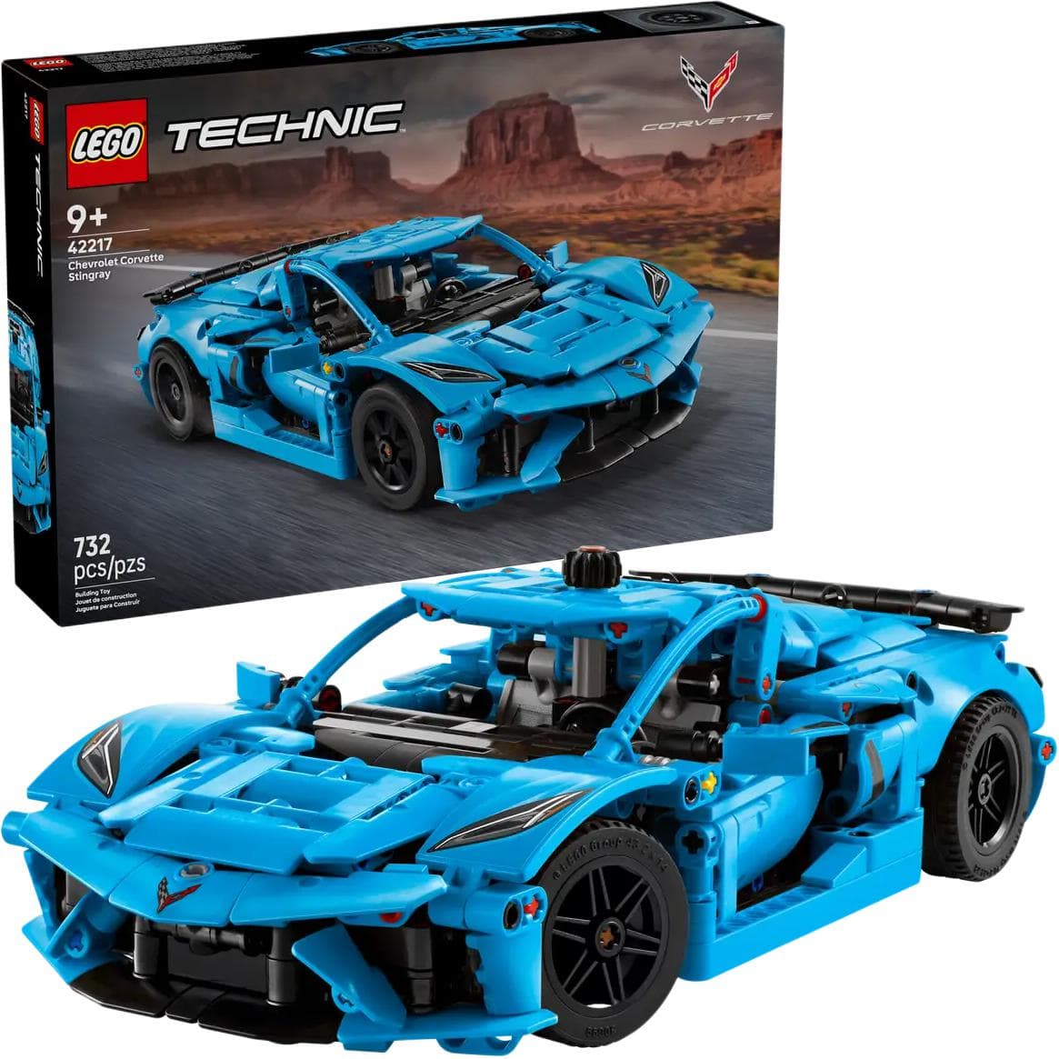 Конструктор LEGO Technic Chevrolet Corvette Stingray Синий Сборный конструктор 732 шт. 42217 - изображение 2