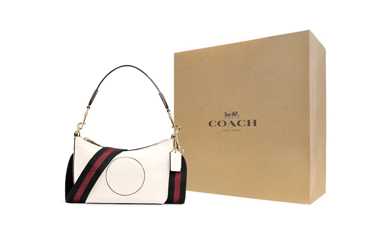 Сумка COACH Dempsey Small Shoulder Bag White - изображение 1