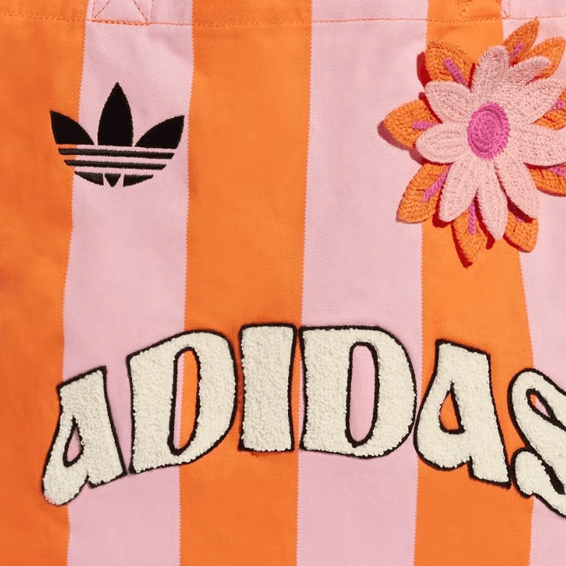 Мини-сумка Adidas Originals Хлопковая Сумка на плечо Унисекс Полу-розовая и Полу-солнечно-оранжевая - изображение 3