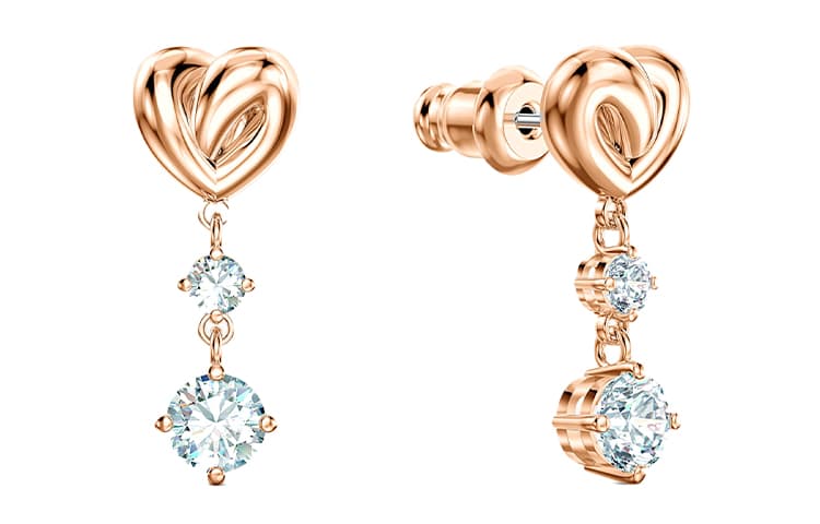 Серьги Swarovski Lifelong Heart Earrings Rose Gold - изображение 3
