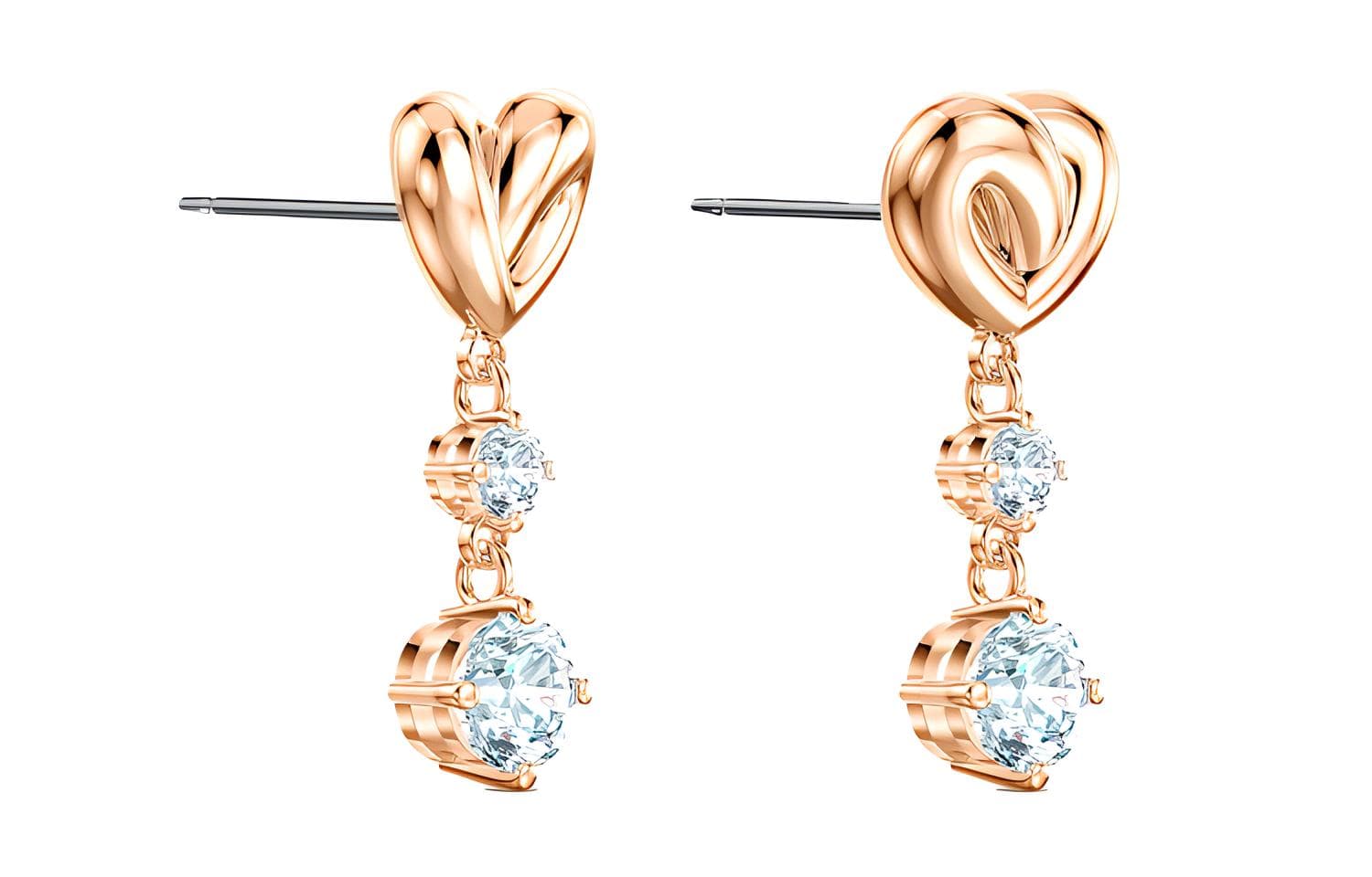 Серьги Swarovski Lifelong Heart Earrings Rose Gold - изображение 2