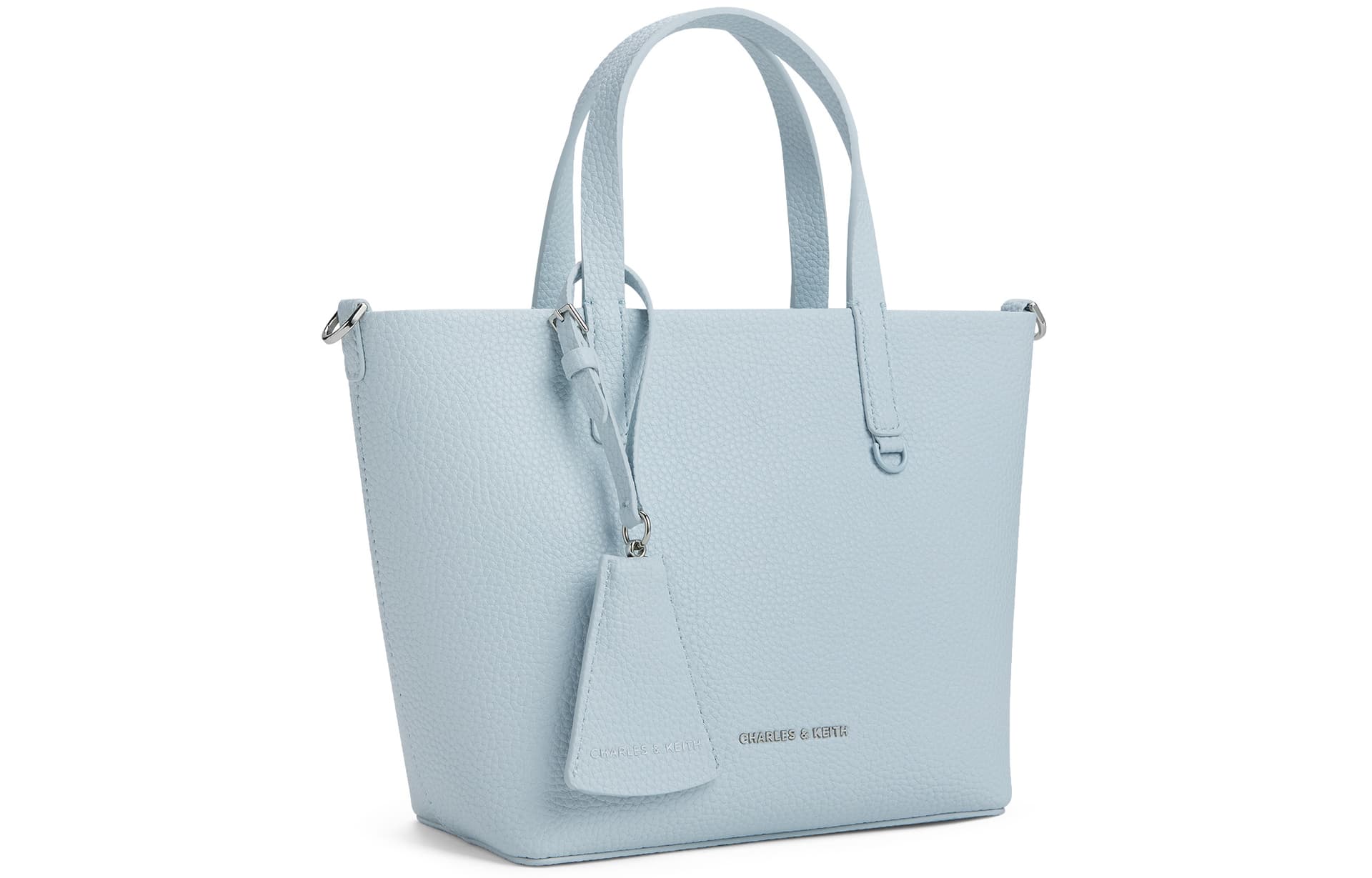 Сумка CHARLES&KEITH Средняя женская сумка-тоут с зернистой кожей личи и молнией, PU, через плечо, многоцветная - изображение 2