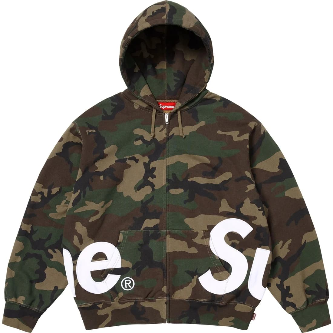 Худи Supreme SS25 WEEK14 BIG LOGO ZIP UP Толстовка с капюшоном Унисекс - изображение 1