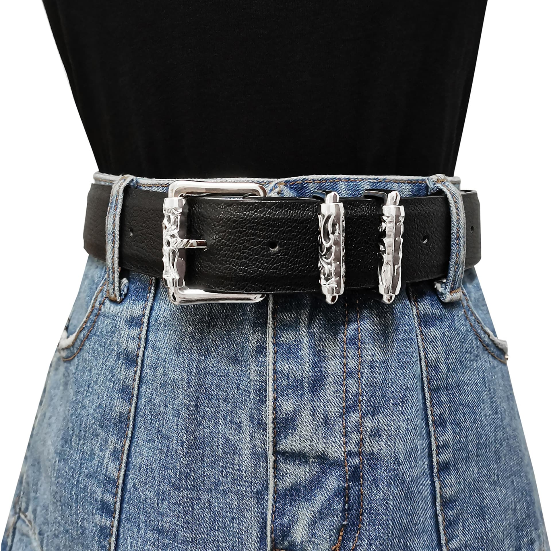 Ремень JEANSWEST PU (полиуретан) кожа ремни унисекс 3,3 см - изображение 2