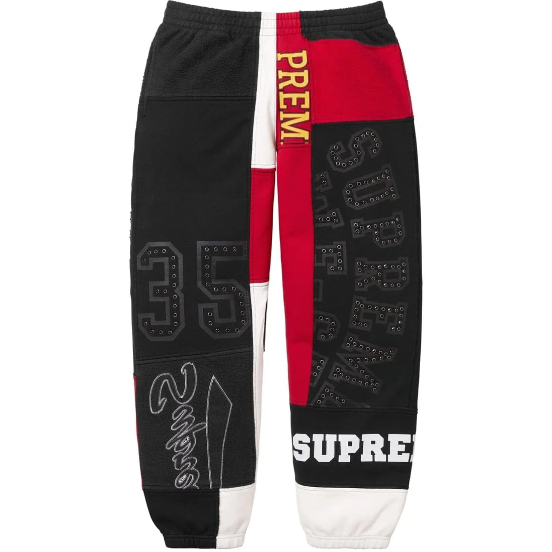 Штаны Supreme SS25 WEEK14 Пэчворк Свитшот Вязаные Спортивные Штаны Унисекс - изображение 1